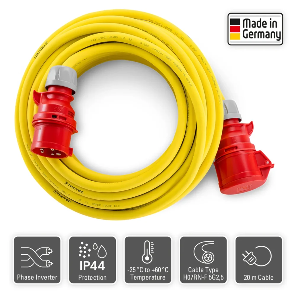 Professionel forlængerledning 20 m 400 v 2,5 mm² made in germany 152812 1662620836