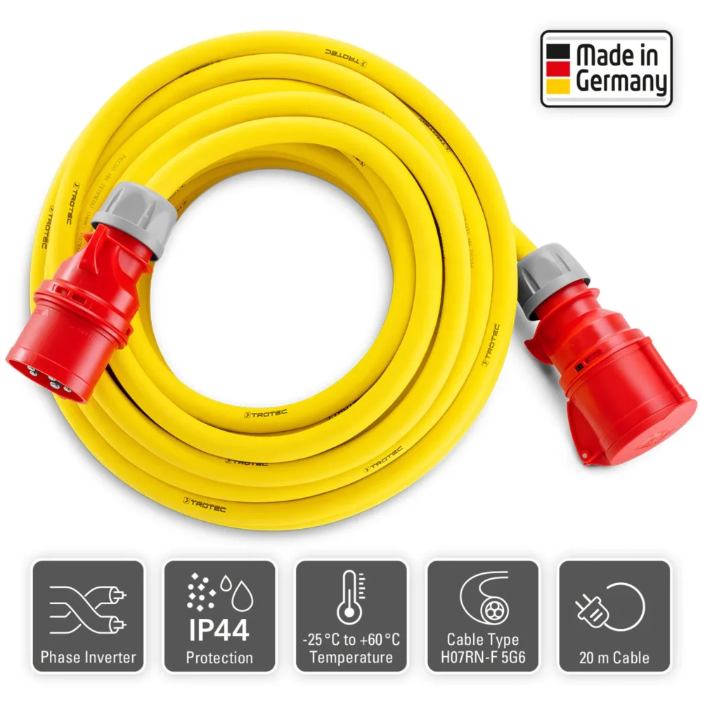 Professionel forlængerledning 20 m 400 v 6 mm² made in germany 152834 1662621758