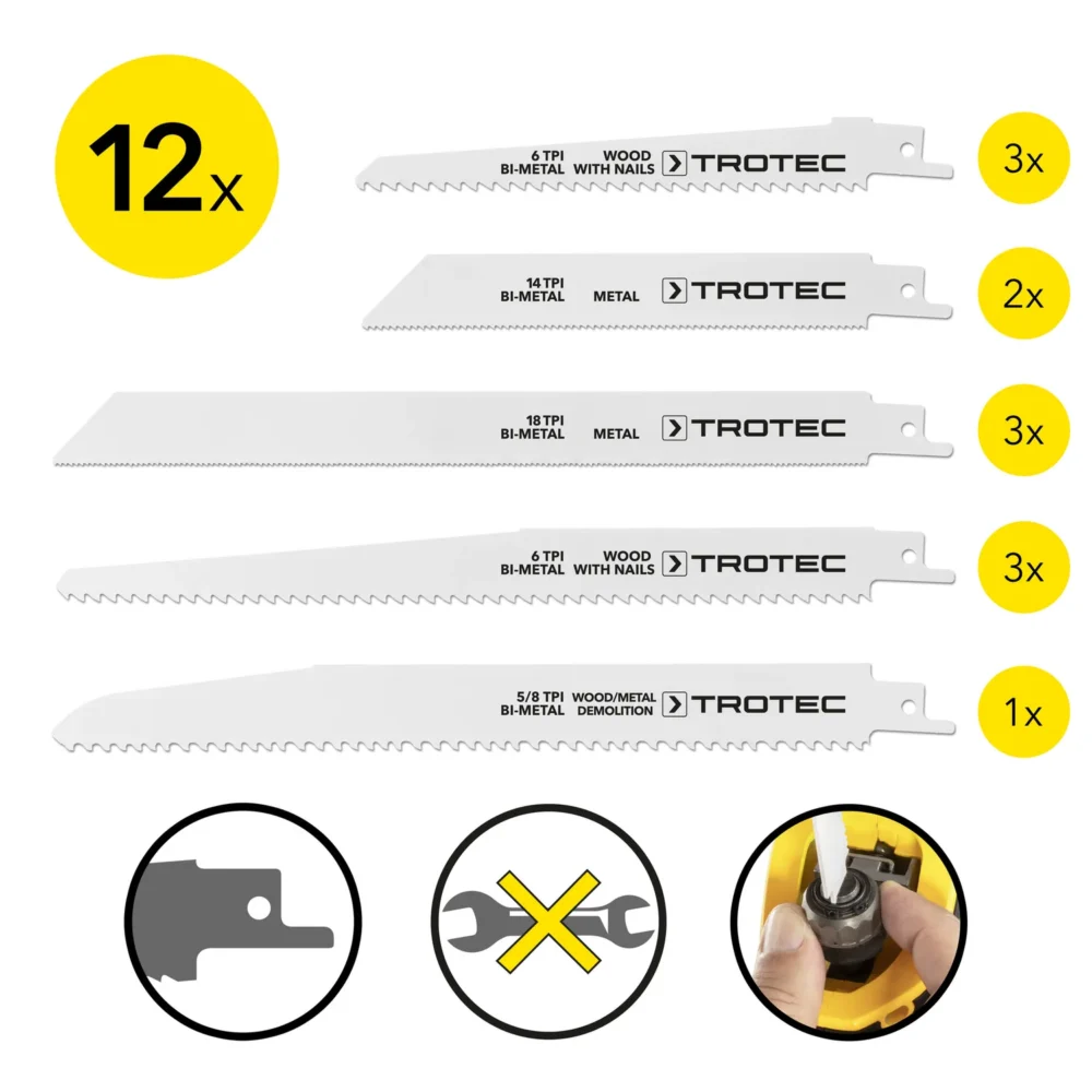 Sabelsavklingesæt træ metal, 12 dele 109776 1566998407