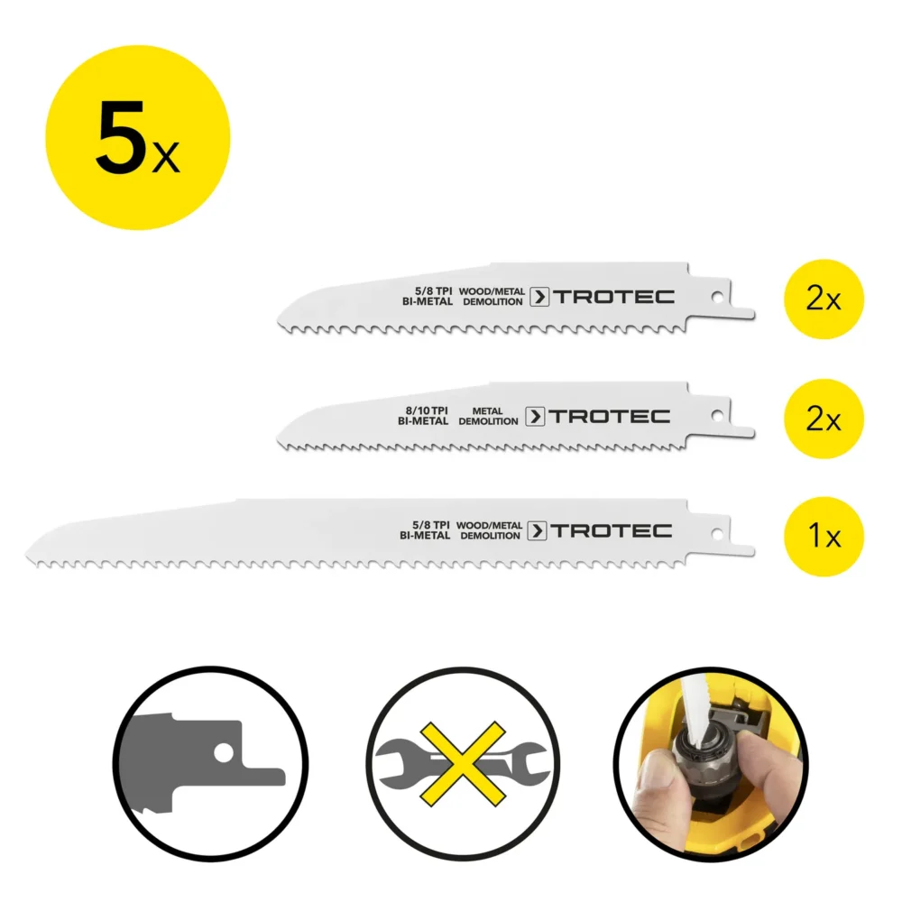 Sabelsavklingesæt træ metal, 5 dele 109760 1566996904