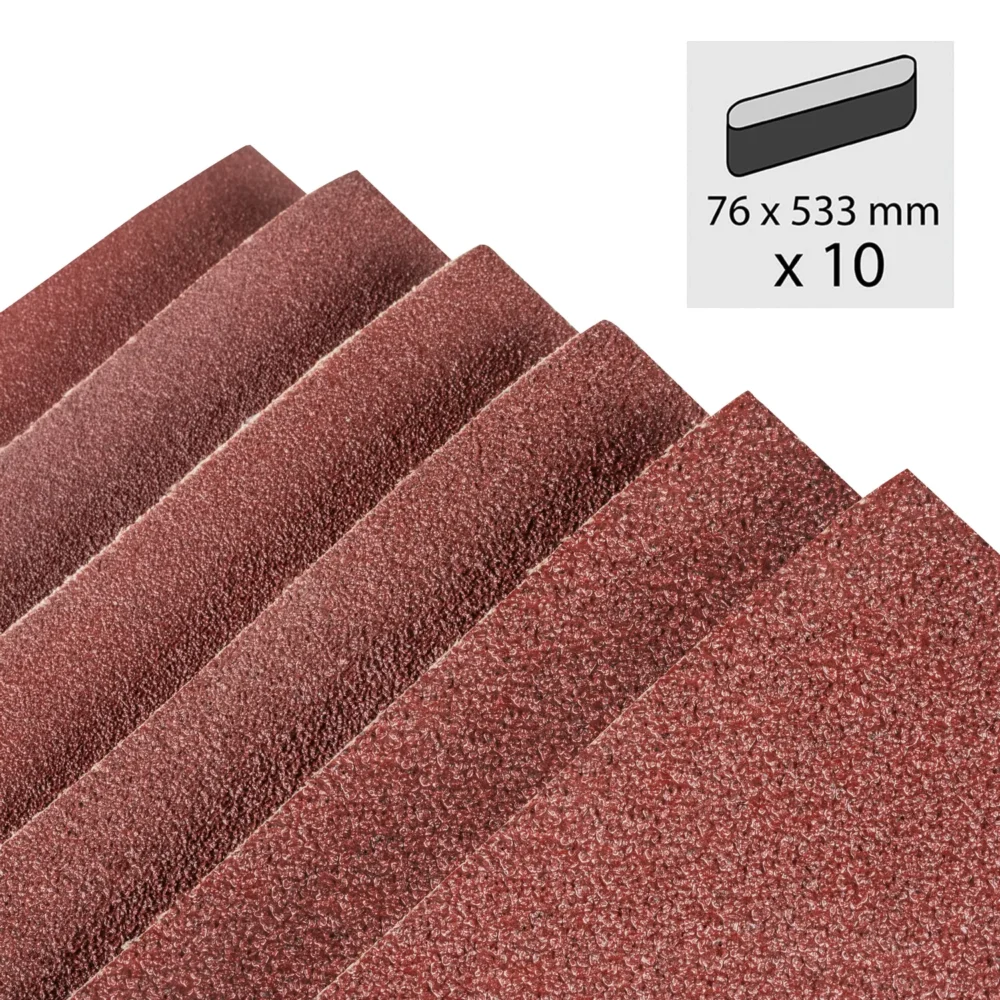 Sæt med båndslibepapir 10 stk. 533x76mm 146096 1645181876