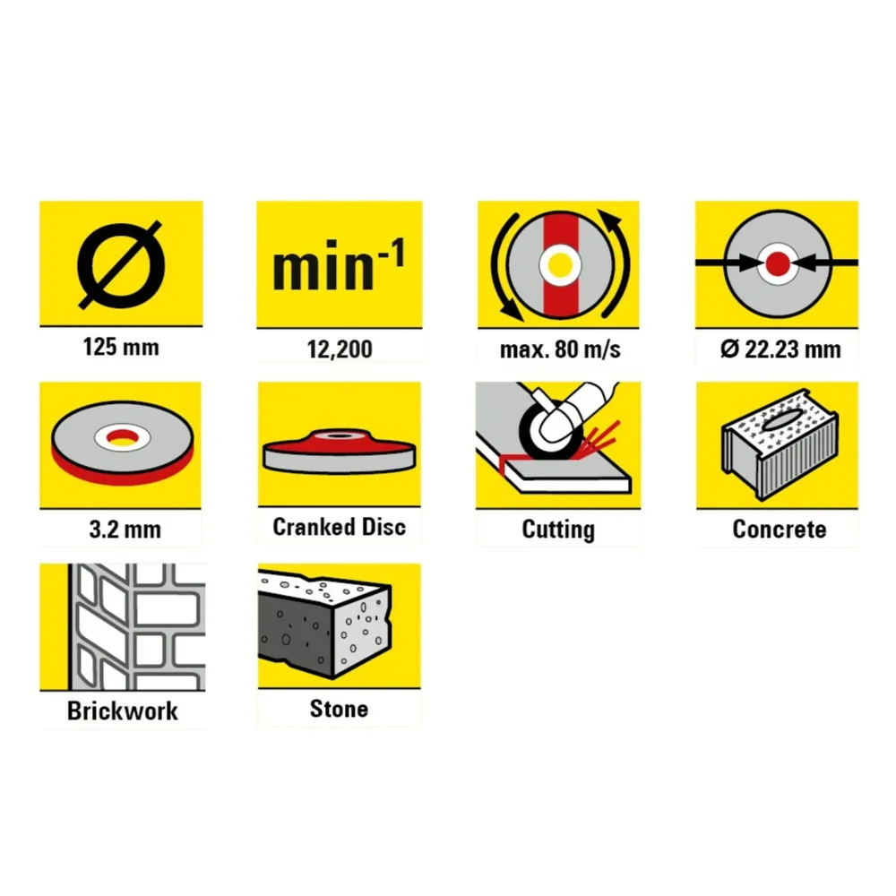 Trotec sten-skæreskive ad 125 s i pakke med 5 stk Sten skæreskive ad 125 s i pakke med 5 stk 87013 1520342207