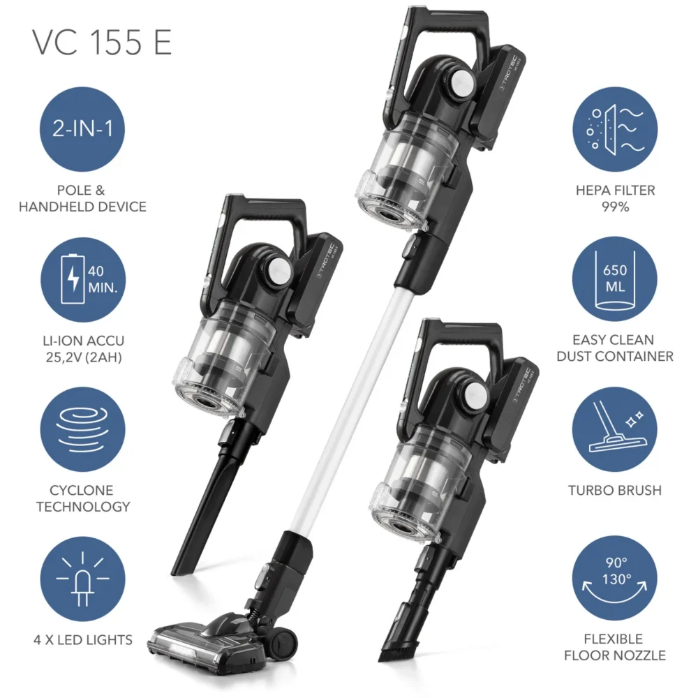 Trådløs opretstående støvsuger vc 155 e 126510 1602516159