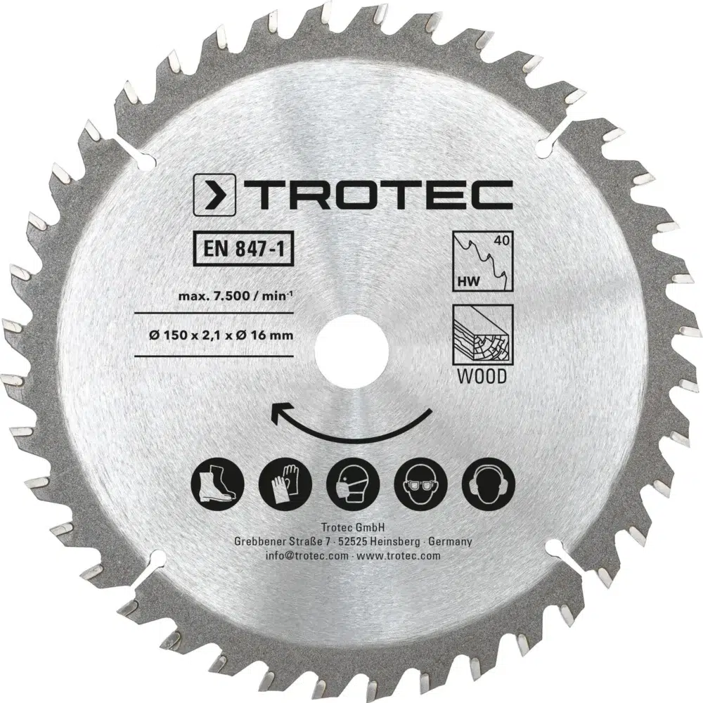 Træ cirkulært savblad ø 150 mm 40 tænder, 3 delt 123788 1700052609