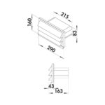 Udvendig rist for 222x89 mm mål