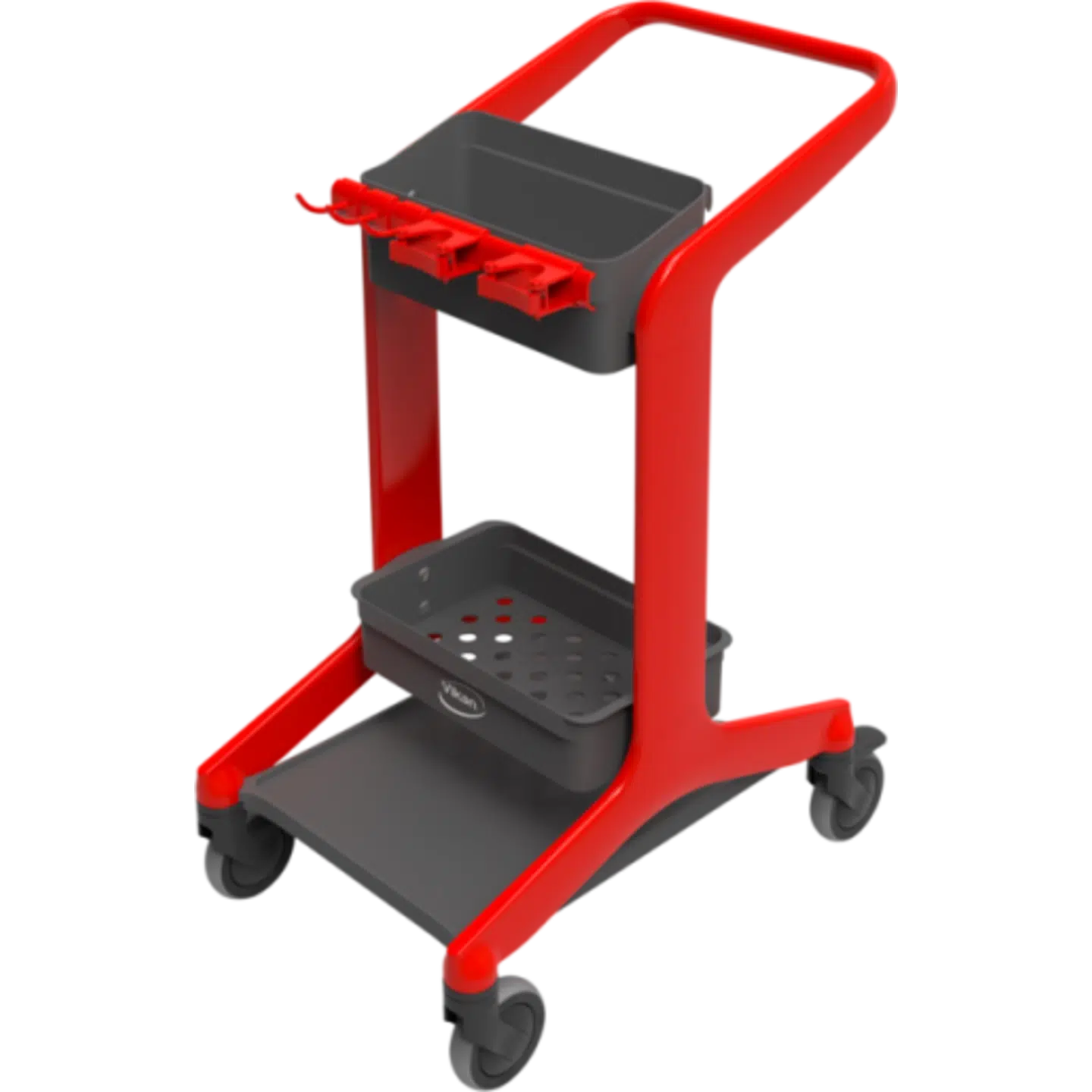 VIKAN RENGØRINGSVOGN HYGO 780 MM RØD