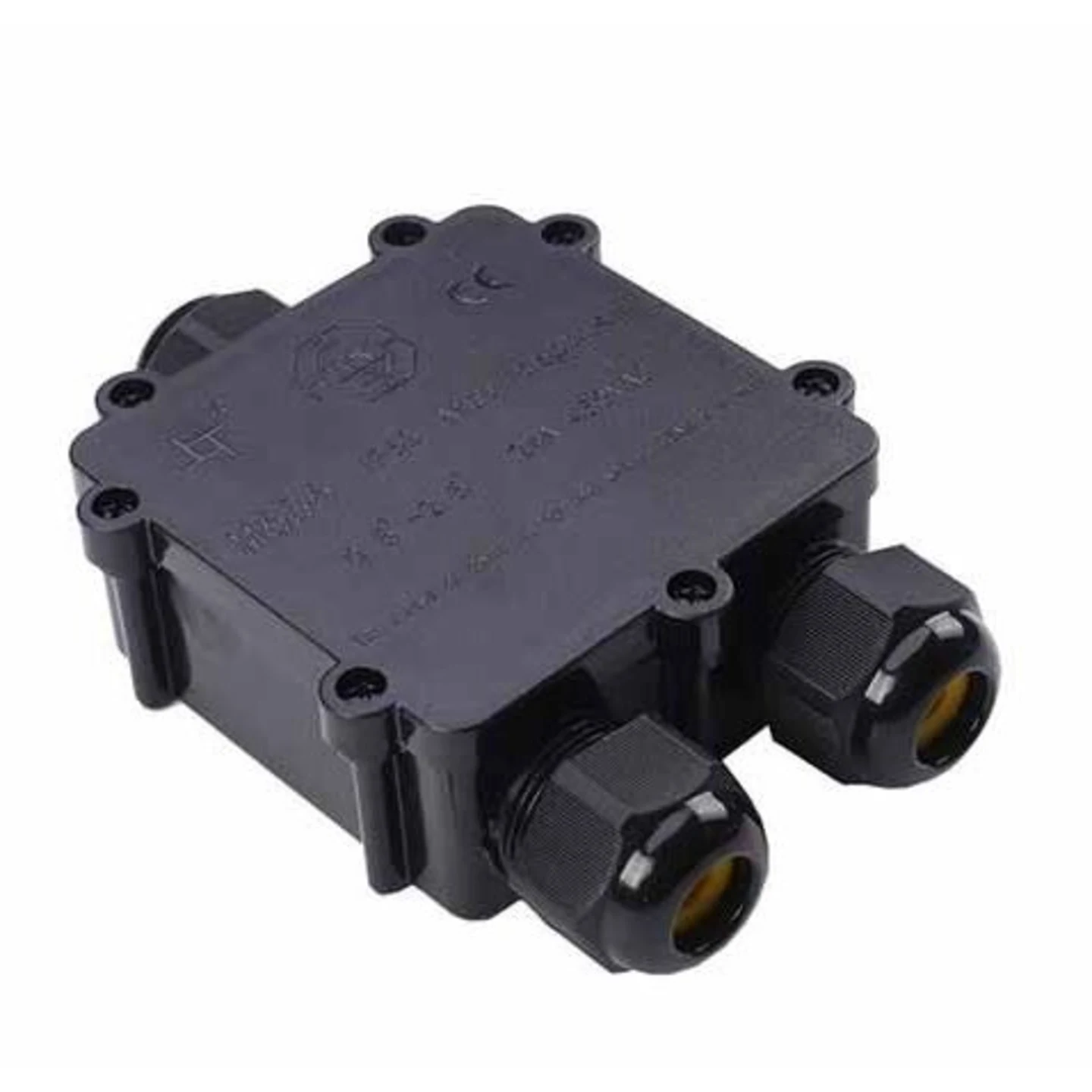 IP68X3 BOKS MED 5 POLET KLEMRÆKKE, SORT