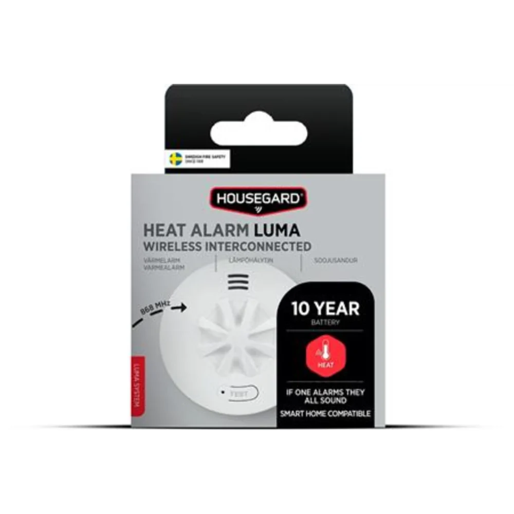 Luma, trådløs varmealarm m. 10 års batt. 2