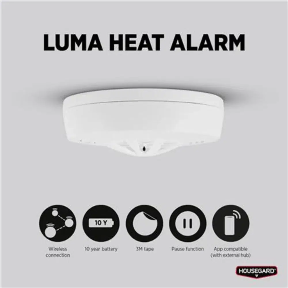 Luma, trådløs varmealarm m. 10 års batt. 4