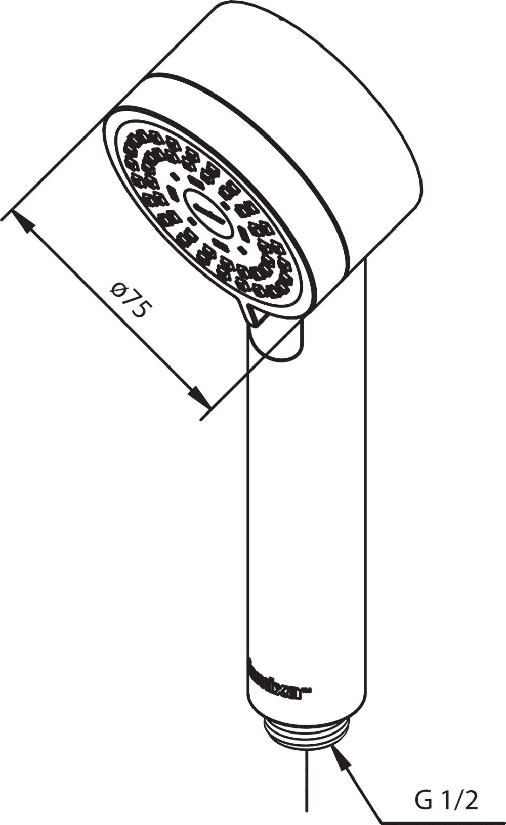 Damixa kudos mini håndbruser 3 bruseindstillinger ø75mm, krom