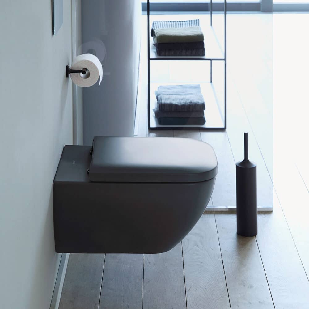 Duravit happy d. 2 hængeskål 365x540mm åben skyllerand, skjult montering, antracit mat