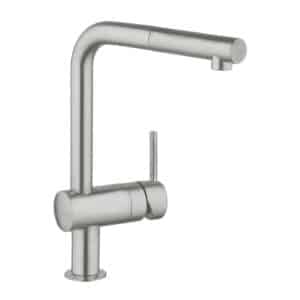 GROHE Minta Etgrebs køkkenarmatur. Med udtræk. Supersteel. L-Tud