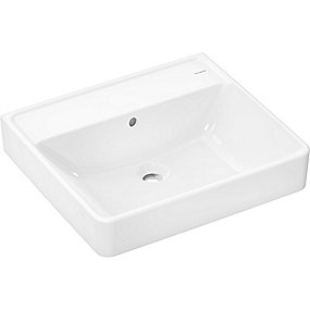 hansgrohe Xanuia Q håndvask bordmonteret med slebet underside 550xx480mm uden hanehul med overløb hvid