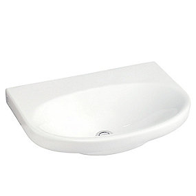 Gustavsberg Nautic håndvask 5556. 560x430 mm. Til bolte/bæringer. Hvid