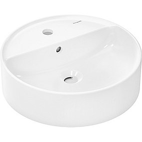 hansgrohe Xuniva S Bowlevask ø450mm med hanehul & overløb hvid