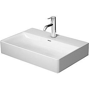 Duravit DuraSquare håndvask 600x400mm kompakt med hanehul, uden overløb med WonderGliss