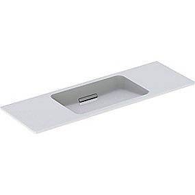 GEBERIT One håndvask 1200x400x13mm til indbygningselement/møbel hvid/børstet krom