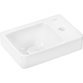 hansgrohe Xelu Q Lille håndvask med hylde til højre 360x250 mm med hanehul uden