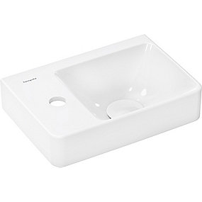 hansgrohe Xelu Q Lille håndvask med hylde til venstre 360x250 mm med hanehul uden