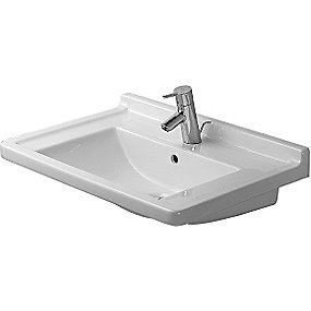 Duravit Starck 3 vask 70cm wondergliss 700x490mm hh midt vask midt wondergl porcelæn