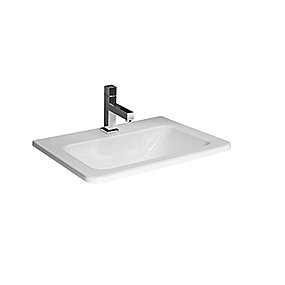 Jika Cubito håndvask 550x410mm til nedfældning med hanehul hvid porcelæn