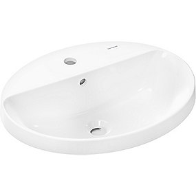 hansgrohe Xuniva D Nedfældet håndvask 550x450 mm med hanehul & overløb hvid