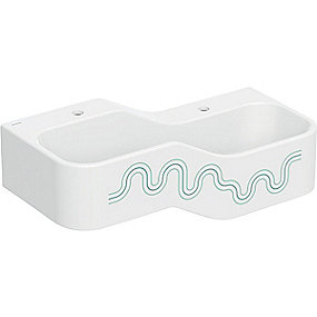 GEBERIT Bambini lege- & vaskekumme 900x390mm med to vaskepladser, lavere vask til højre