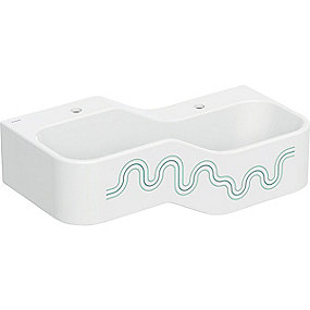 GEBERIT Bambini lege- & vaskekumme 900x390mm med to vaskepladser, lavere vask til højre