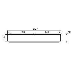 Intra Juvel bagplade til rende 150x10x1200mm med bumpers