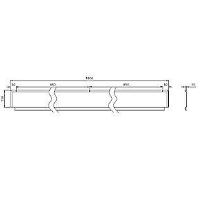 Intra Juvel vægpanel 1800 mm med bumpers
