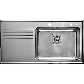 Intra Juvel FRAME køkkenvask 970x510x180mm bk tv/løft-op med hanehul blank