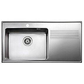 Intra Juvel OMNIA køkkenvask 970x510mm bakke til højre. Med strainer & hanehul. Blank