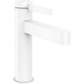 hansgrohe Finoris håndvaskarmatur 110 med push-open bundventil, mat hvid