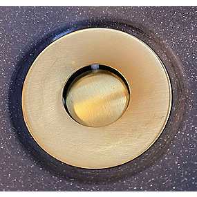 Kriss Magic bundventil 1 1/4'' til vask uden overløb mat guld