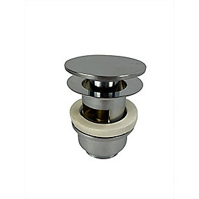 Vola bundventil 1.1/4'' med push-up & overløb. Børstet krom