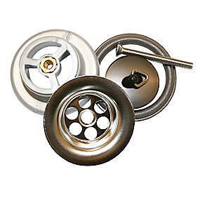 Viega Bundventil 1 1/4'', delt til håndvask, med prop. Krom