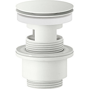 Mora push bundventil, med klikfunktion og overløb. Mat-hvid