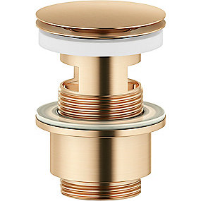 Mora push bundventil, med klikfunktion og overløb. Børstet messing