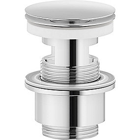 Mora push bundventil, krom med klikfunktion og overløb, krom.