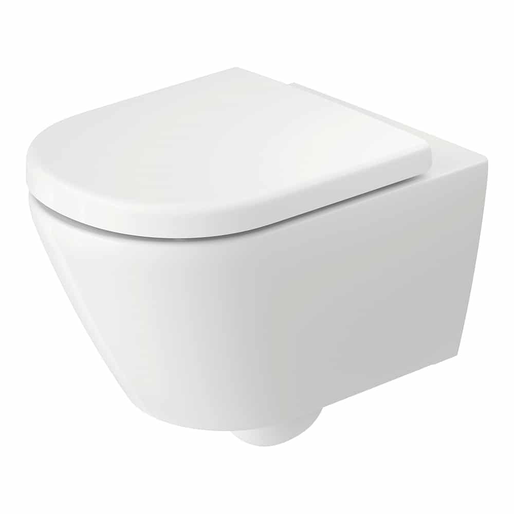 Duravit D-code vægtoilet 370 x 540 mm, rimless. Hvid højglans
