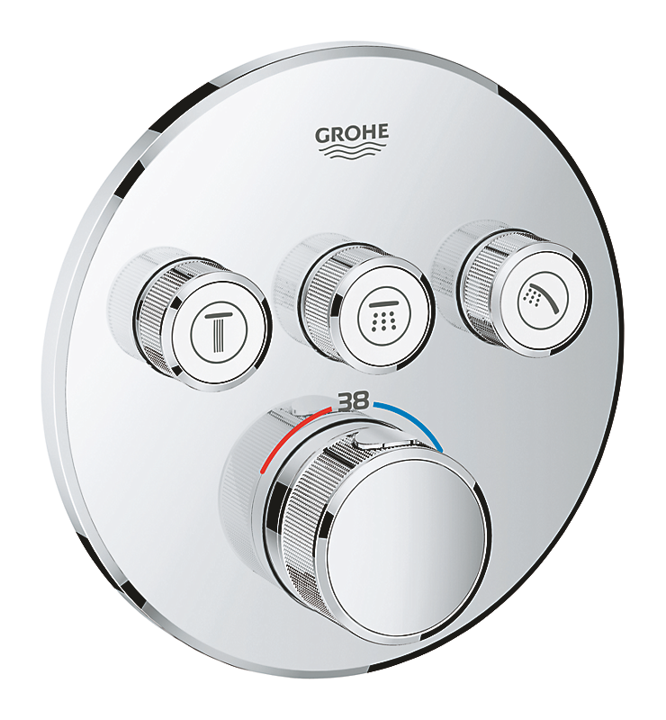 GROHE Smartcontrol termostat 3 funktioner til indbygning. Rund