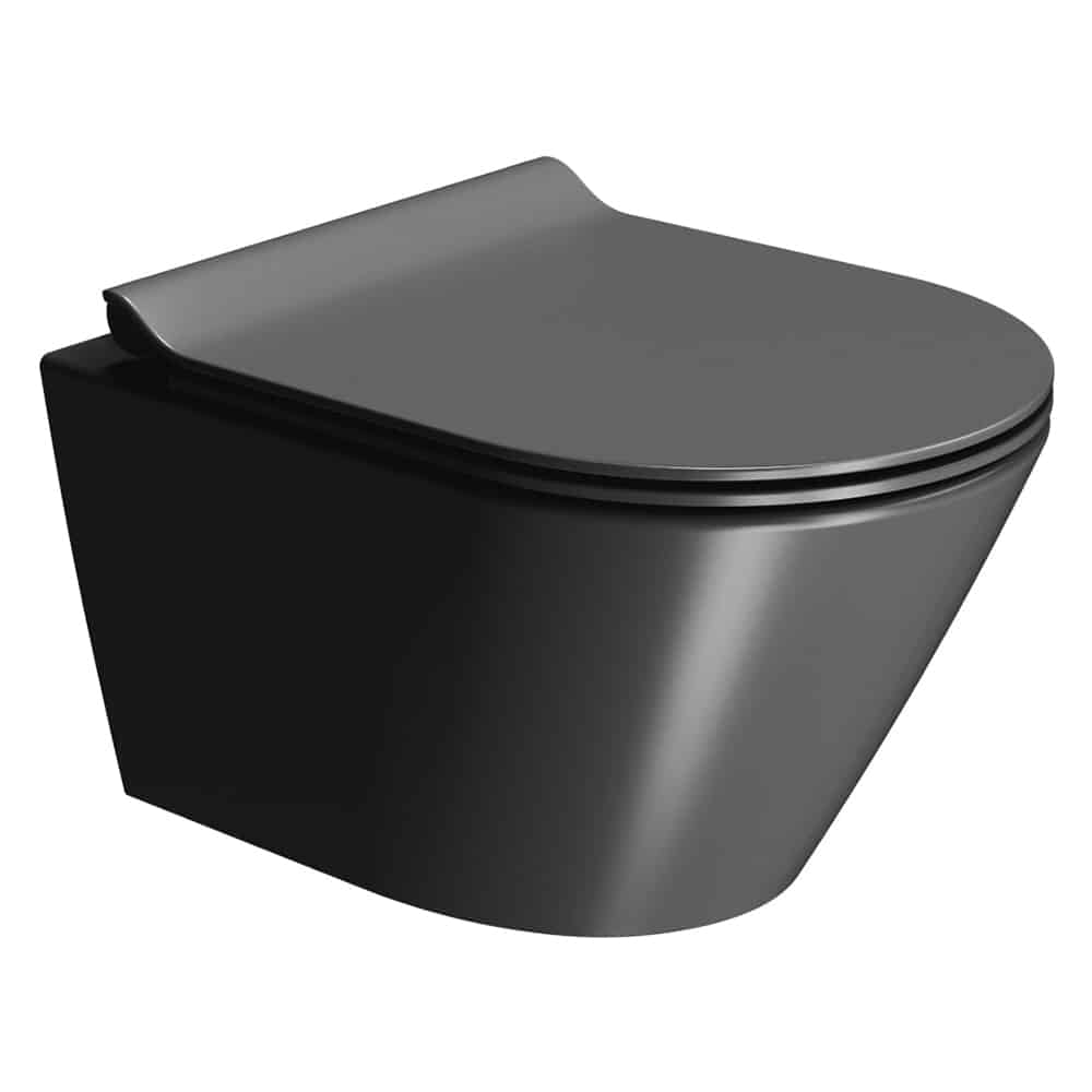 GSI Kube X 50cm vægtoilet med GeniusFlush skylleteknik matsort