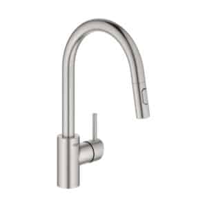 GROHE Concetto bruser køkkenarmatur med udtrækstud & højt udløb, zero, supersteel