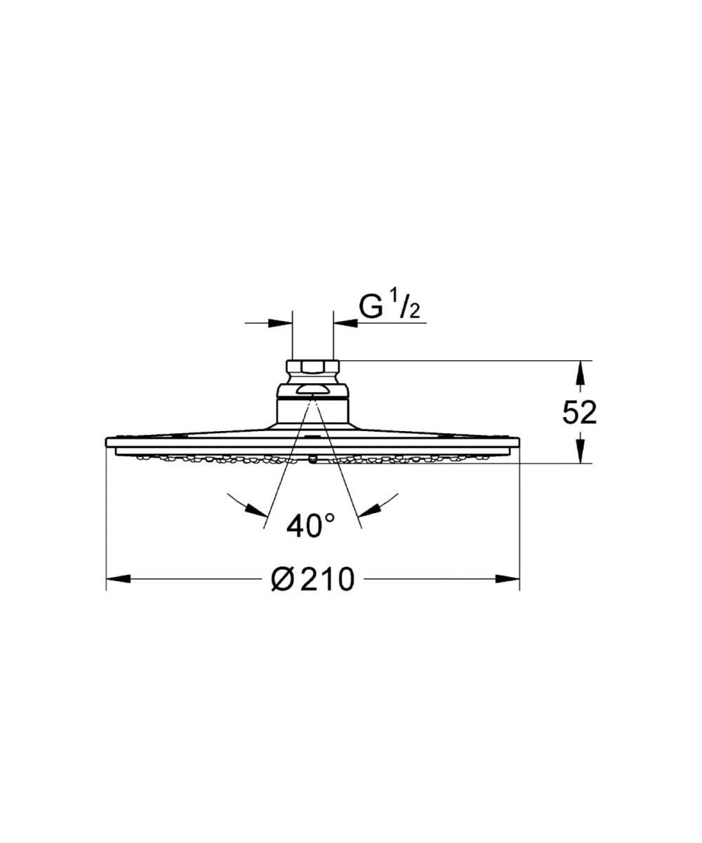 Grohe rainshower cosmopolitan brusehoved, ø21 cm, krom3