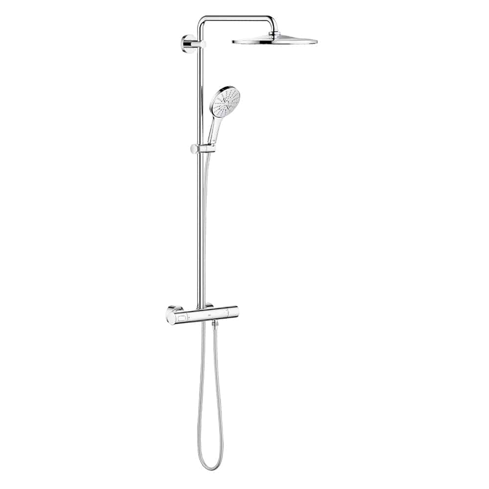 GROHE Rainshower 310 brusesystem Med termostat til vægmont., Silverflex bruseslange 1.750 mm