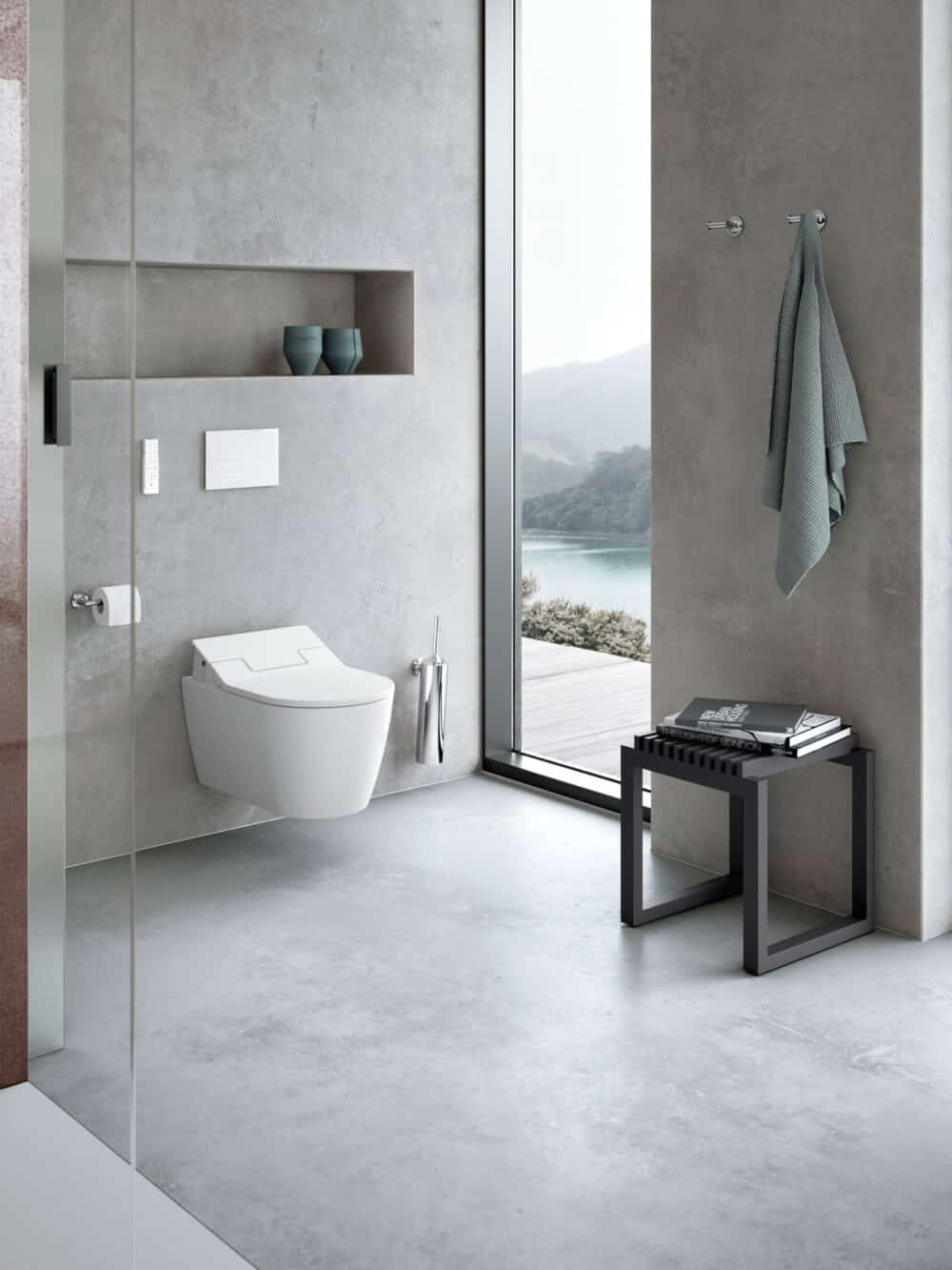 Duravit sensowash slim sampakke me by starck vægtoilet med åben skylle-rand og bidetsæde