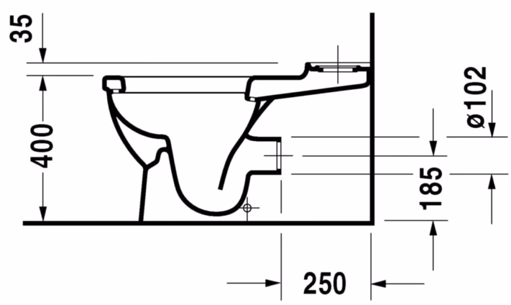 Duravit starck 3 big gulvtoilet med universallås. Uden cisterne og sæde. Wondergliss