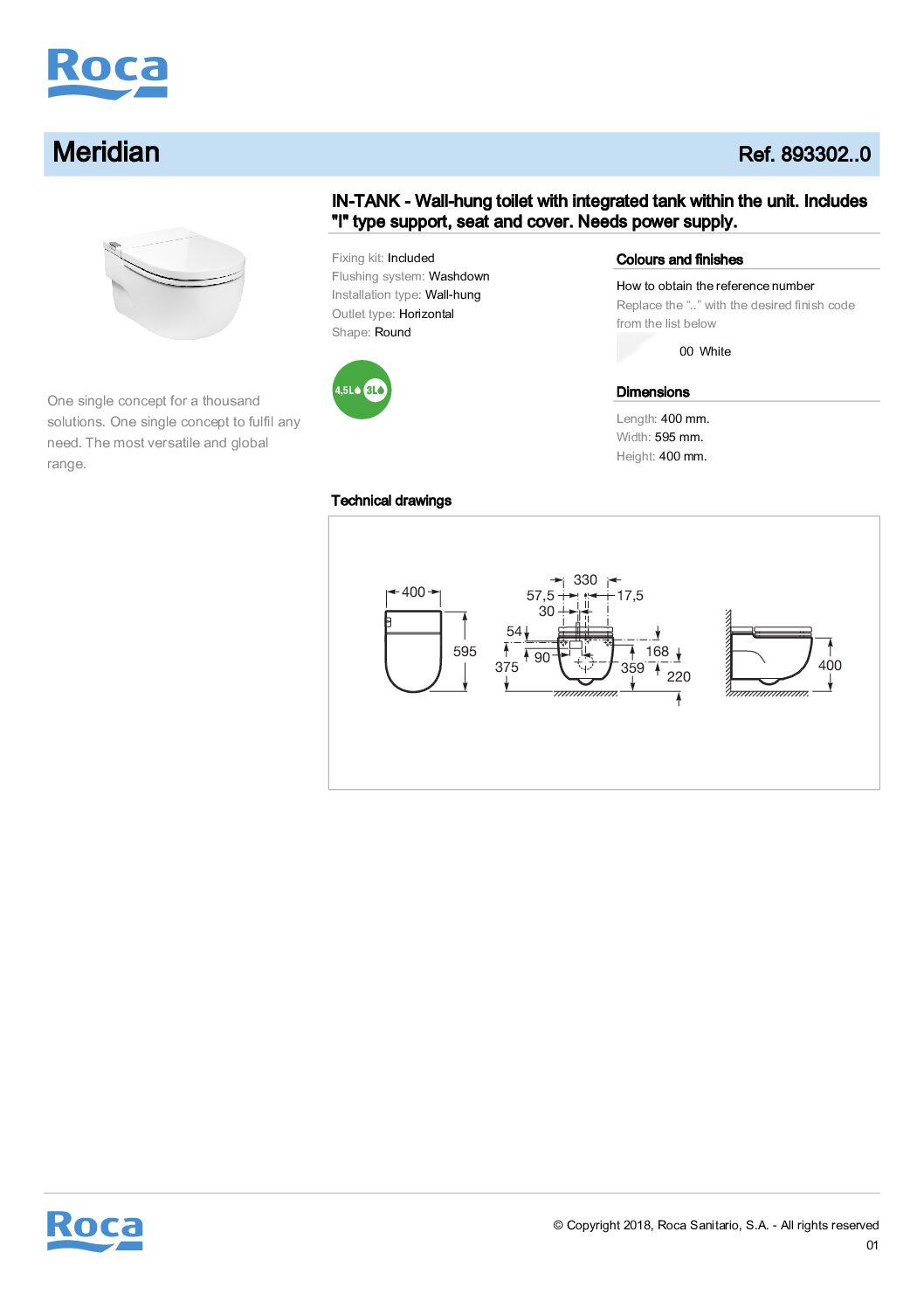 Duravit d-neo vægmonteret douchetoilet (sæde+skål)