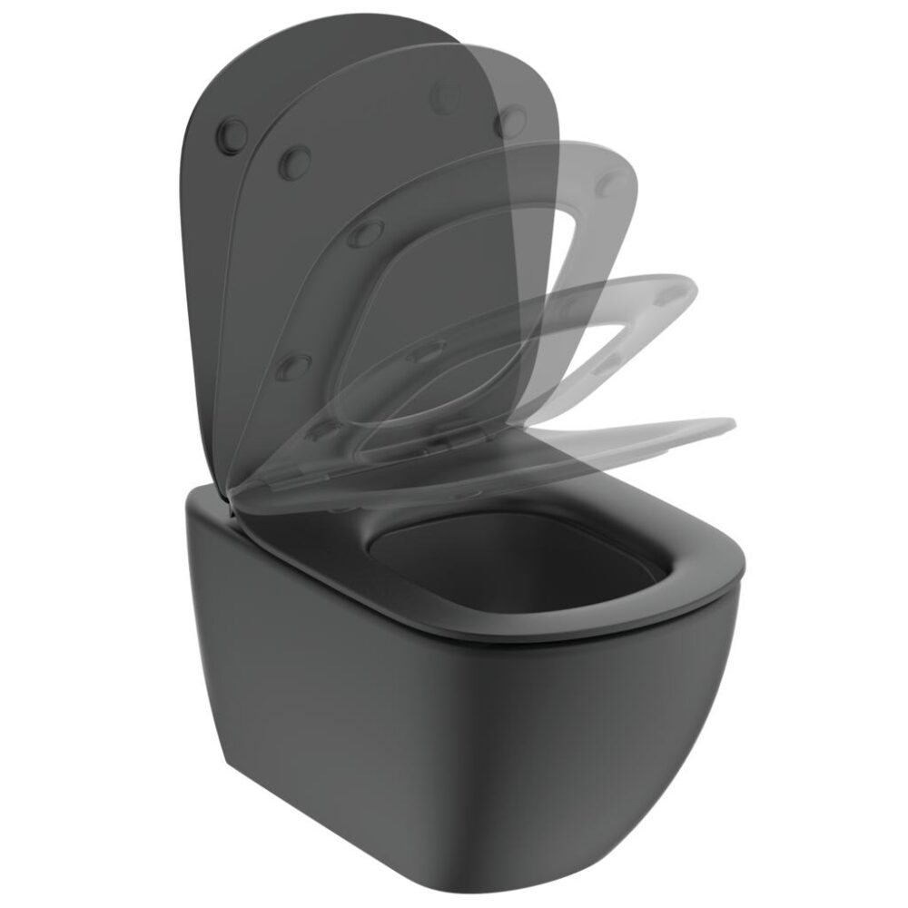Ideal standard tesi hængeskål med softclosesæde aquablade, silk black