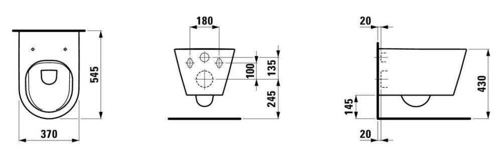 Kartell by laufen hængeskål rimless 545mm matsort